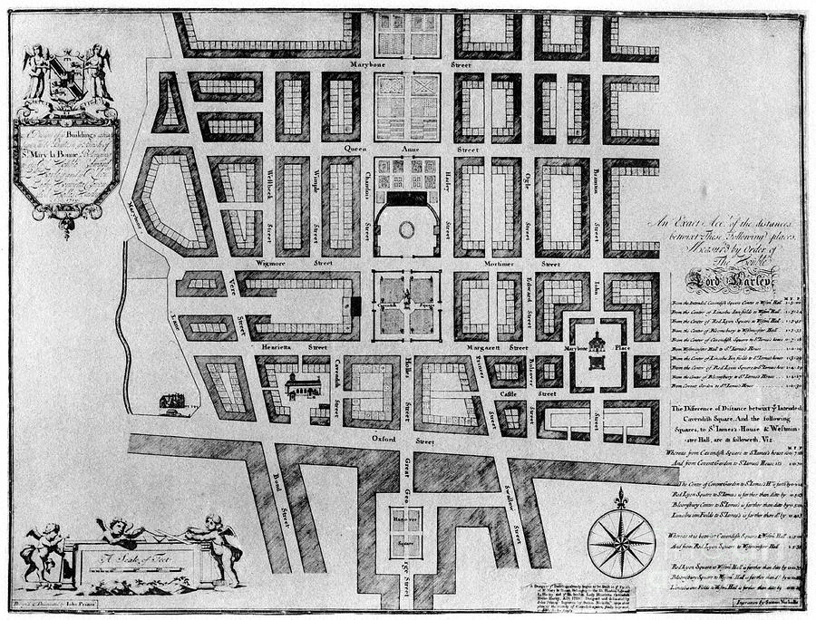 Plan Of Lord Harleys Estate, London Drawing by Print Collector