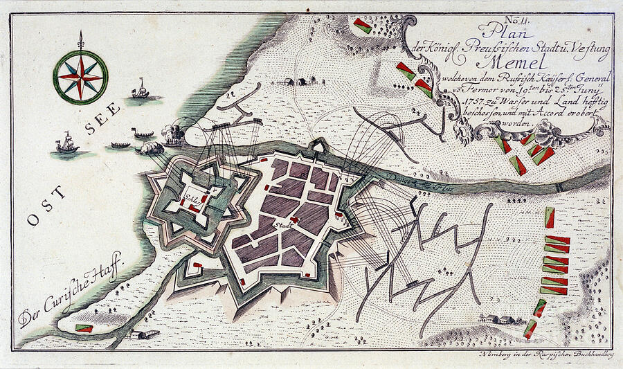 Plan Of Memel Present Day Klaipeda, Lithuania Drawing by Unknown - Fine ...