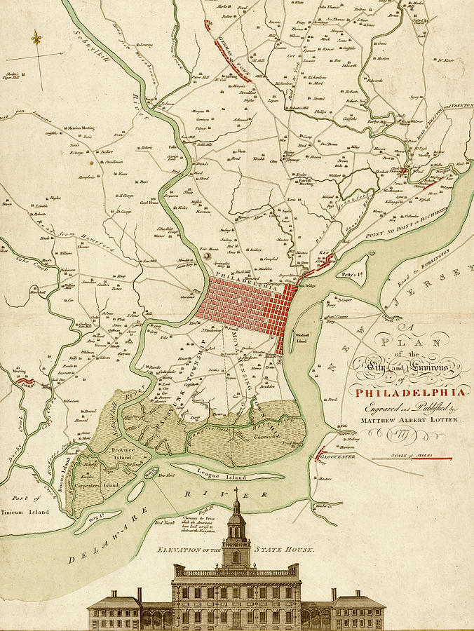 Plan of Philadelphia & its environs - 1777 Painting by Unknown - Fine ...