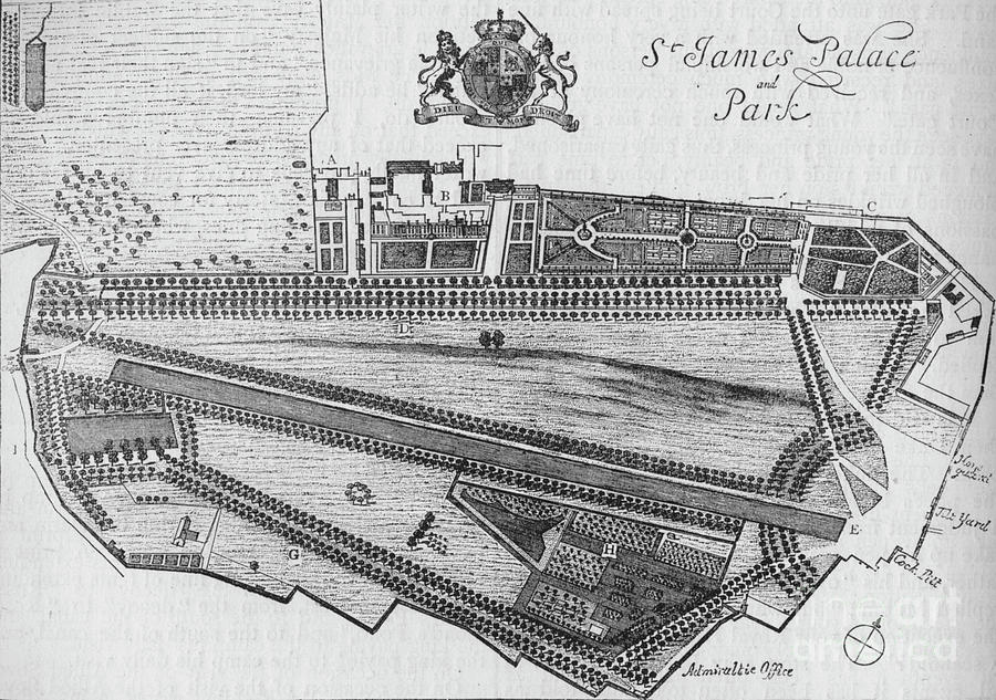 Plan Of St Jamess Palace And Park Drawing by Print Collector Plan Of St Jamess Palace And Park Drawing by Print Collector