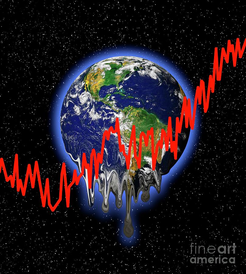Planet Earth With Graph Lines Photograph by Victor De Schwanberg/science Photo Library