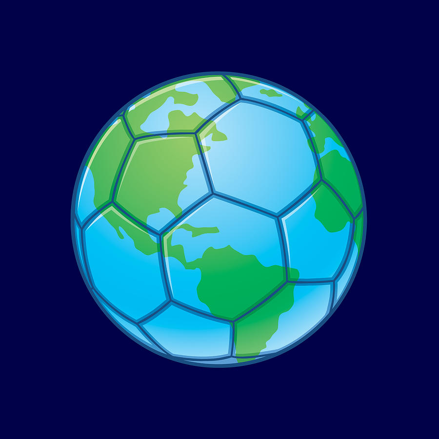 Soccer Digital Art - Planet Earth World Cup Soccer Ball by John Schwegel