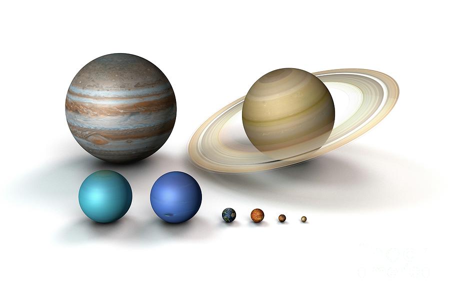 Planetary Size Comparison Photograph by Mikkel Juul Jensen/science Photo Library