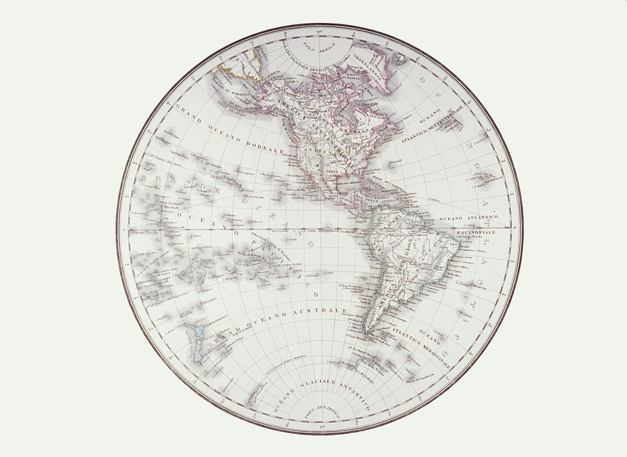 Map Digital Art - Planispheric Map Of The Western by Fototeca Gilardi