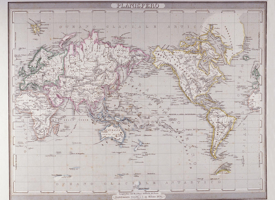 Planispheric Map Of The World Digital Art by Fototeca Gilardi