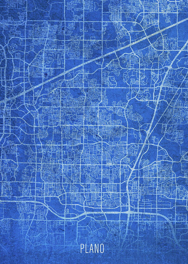 Plano Mixed Media - Plano Texas City Street Map Blueprints by Design Turnpike