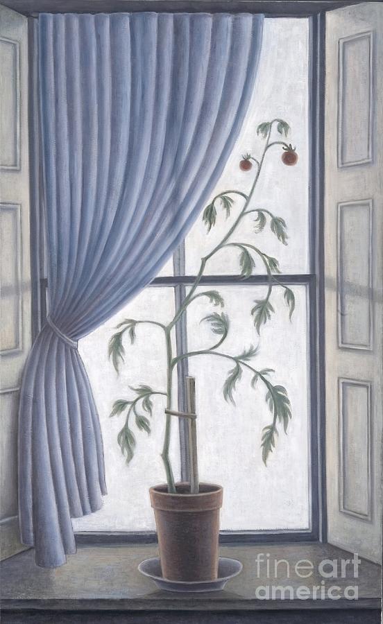Plant In Window, 2003 Painting by Ruth Addinall