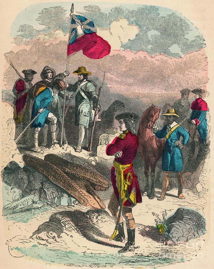 Planting Of The Royal Flag On The Ruins Drawing by Print Collector