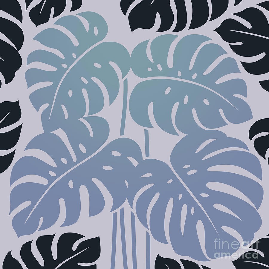 Plants - Philodendron#3_grey Digital Art