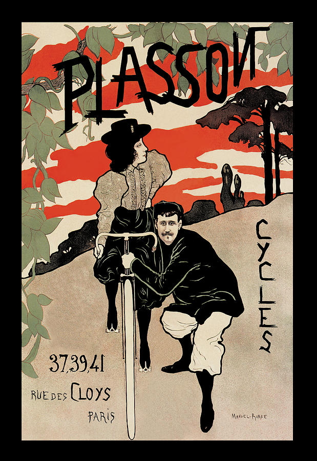 Plasson Cycles Painting by Manual Robbe