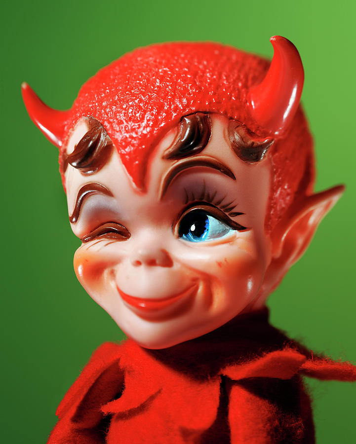 Vintage Drawing - Plastic Devil Toy by CSA Images