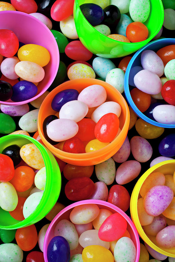 Plastic Eggs Filled With Jelly Beans Photograph by Garry Gay