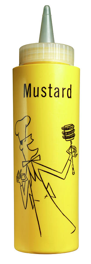 Vintage Drawing - Plastic Mustard Bottle by CSA Images