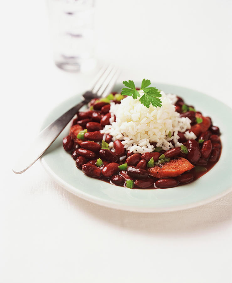 Plate With Chorizo, Red Kidney Beans Photograph by Groesbeck/uhl Plate With Chorizo, Red Kidney Beans Photograph by Groesbeck/uhl