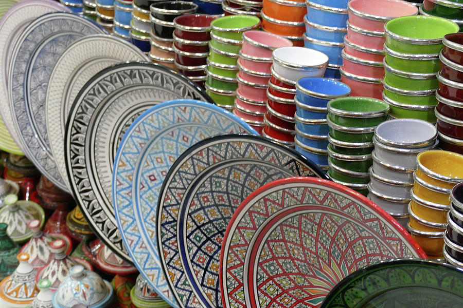Plates, bowls and other porcelain pottery Photograph by Steve Estvanik
