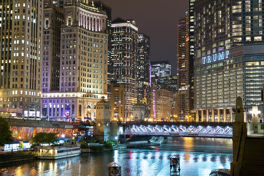 Chicago Photograph - Platinum Lights by Njr Photos