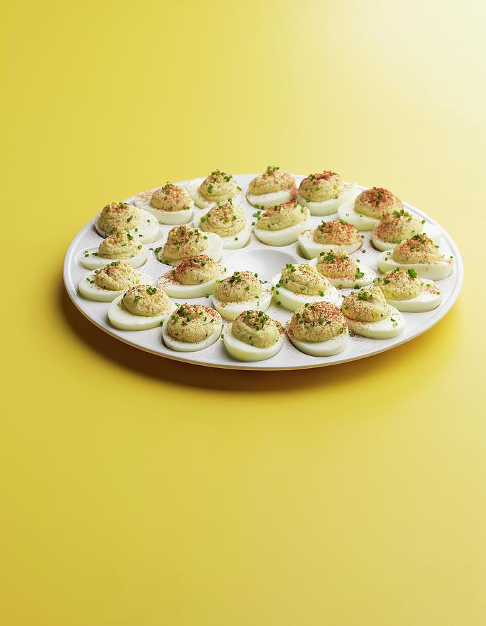 Platter Of Deviled Eggs Photograph by Comet, Rene