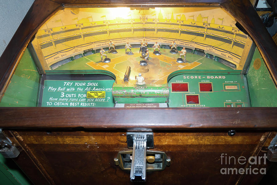 Play Ball With The All Americans Baseball Vintage Penny Arcade Machine DSC6860 Photograph by Wingsdomain Art and Photography
