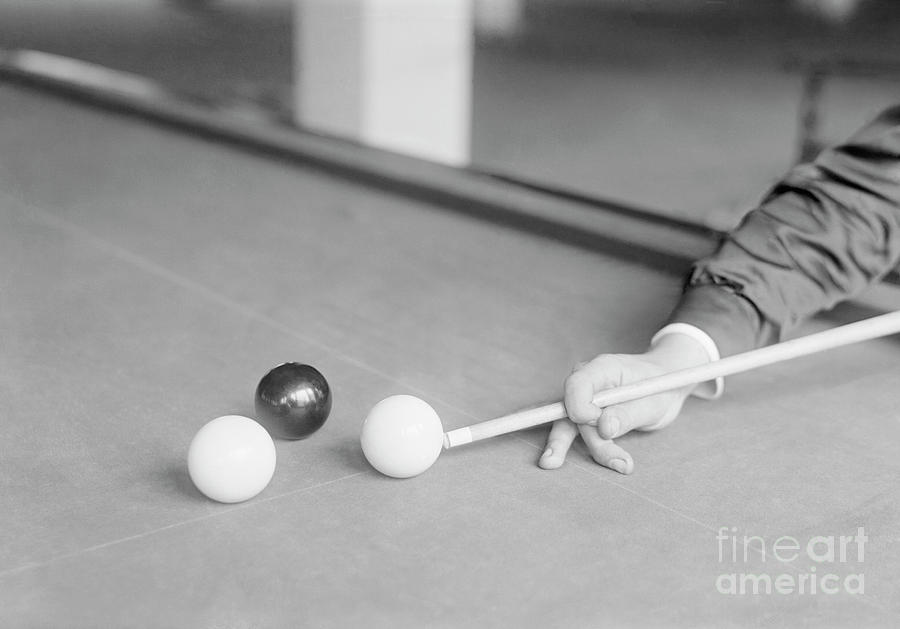 Player With Cue Stick On Ball Photograph by Bettmann