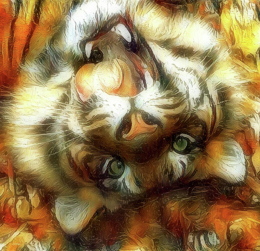 Wildlife Mixed Media - Playful Kitty 002 by Gayle Berry