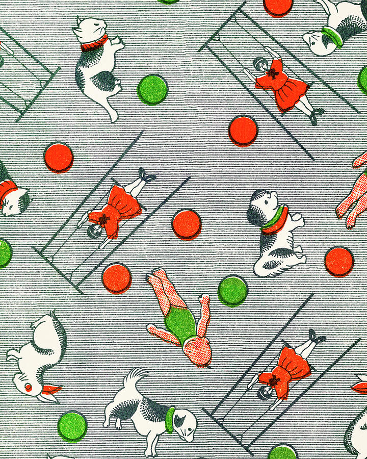 Vintage Drawing - Playground Pattern by CSA Images