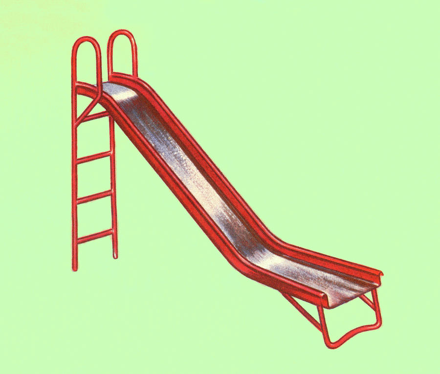 Vintage Drawing - Playground Slide by CSA Images