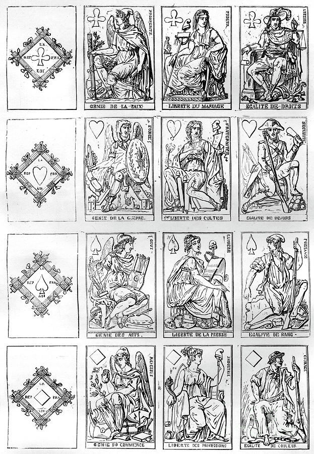 Playing Cards Of The French Republic Drawing by Print Collector