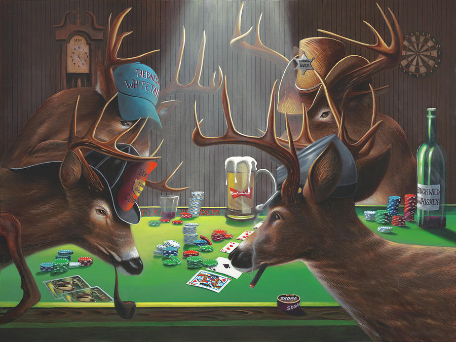 Playing For Doe Painting by Geno Peoples Playing For Doe Painting by Geno Peoples