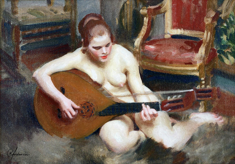 Playing on the lute by Per Andersson Playing on the lute by Per Andersson