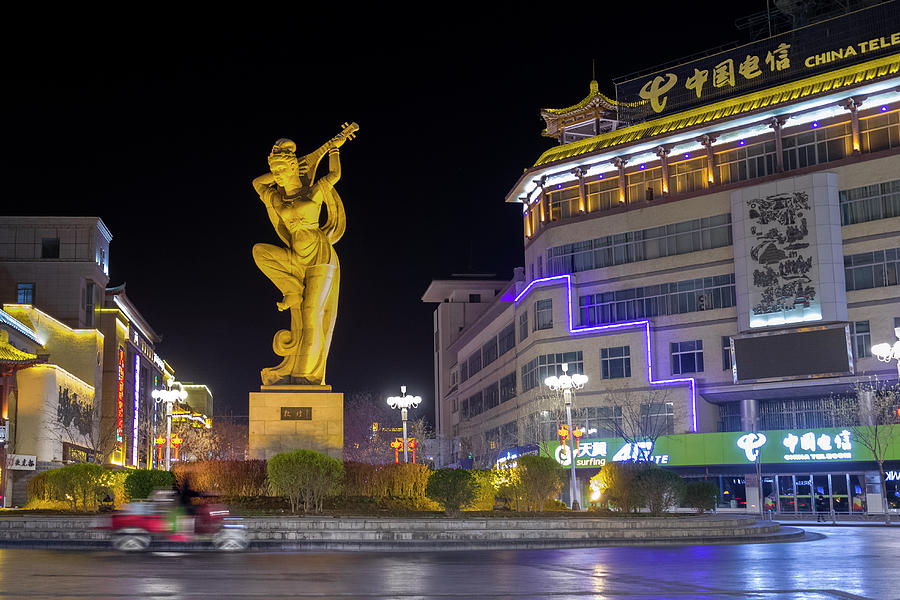Playing Pipa Statue Dunhuang Gansu China Photograph by Adam Rainoff