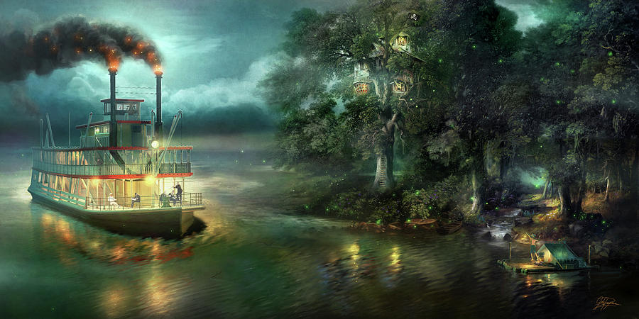 Tree Painting - Playing Pirate by Joel Christopher Payne