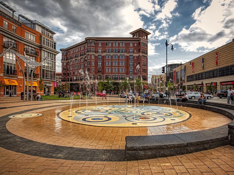 Summer Photograph - Plaza And Fountain - Columbia Heights, Washington D C by Mountain Dreams