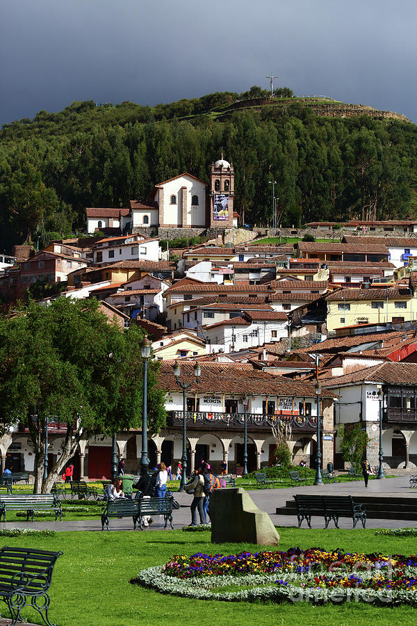 Plaza de Armas and San Cristobal Church Cusco Peru Photograph by James Brunker