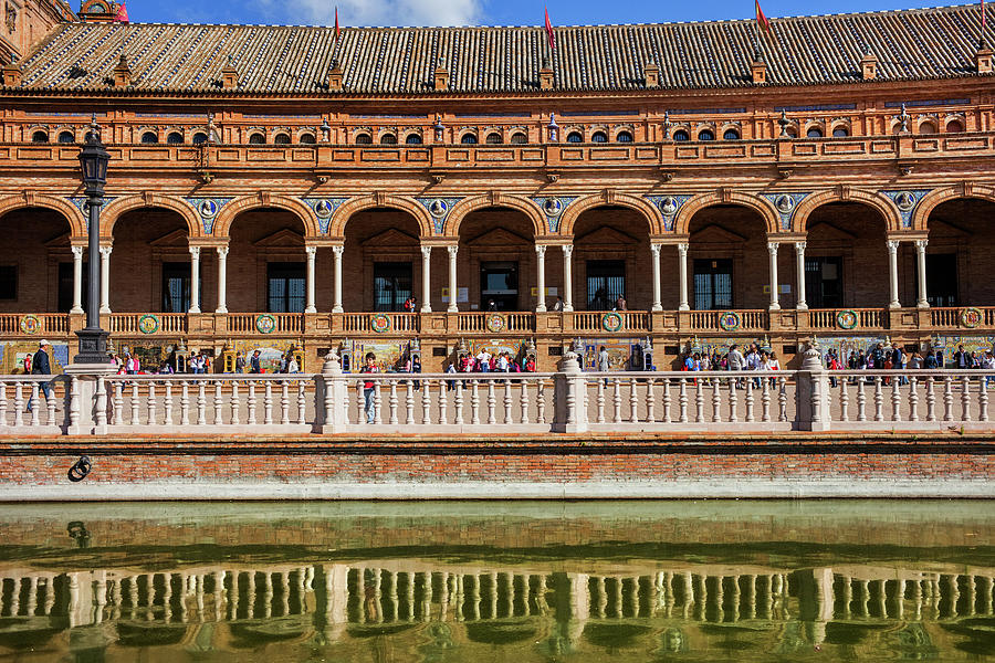 Plaza de Espana Pavilion Colonnade in Seville Photograph by Artur Bogacki