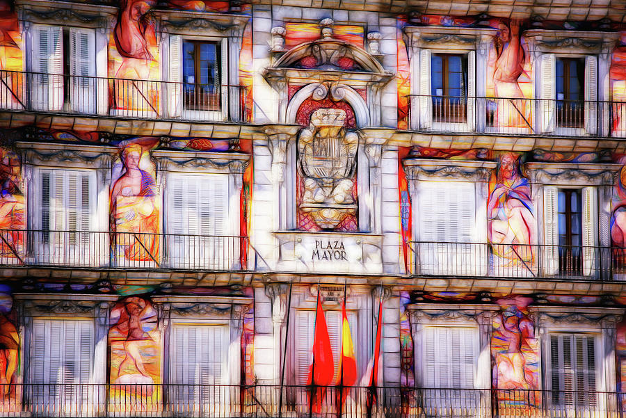 Plaza Mayor Madrid Spain Abstract  Photograph by Carol Japp