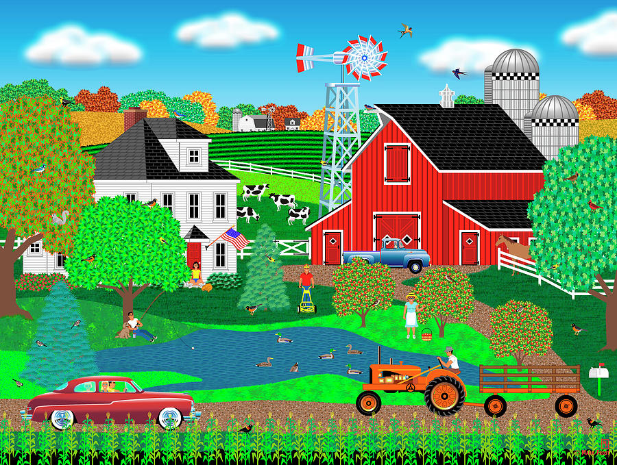 Cow Digital Art - Pleasant Day On The Farm by Mark Frost