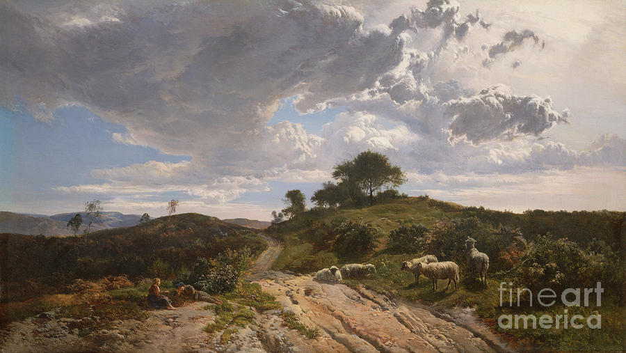 Pleasant Pasturage, 1858 Painting by Sidney Richard Percy