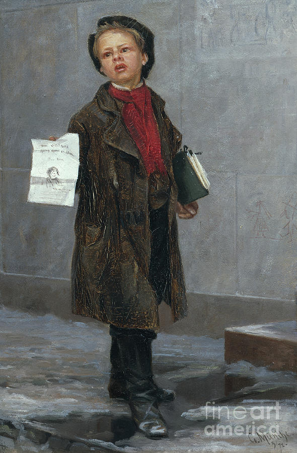 Please, 1872 Painting by O Vaering by Gerhard Munthe