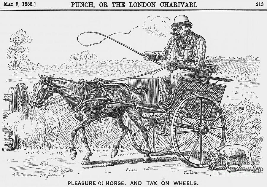 Please  Horse, And Tax On Wheels, 1888 Drawing by Print Collector