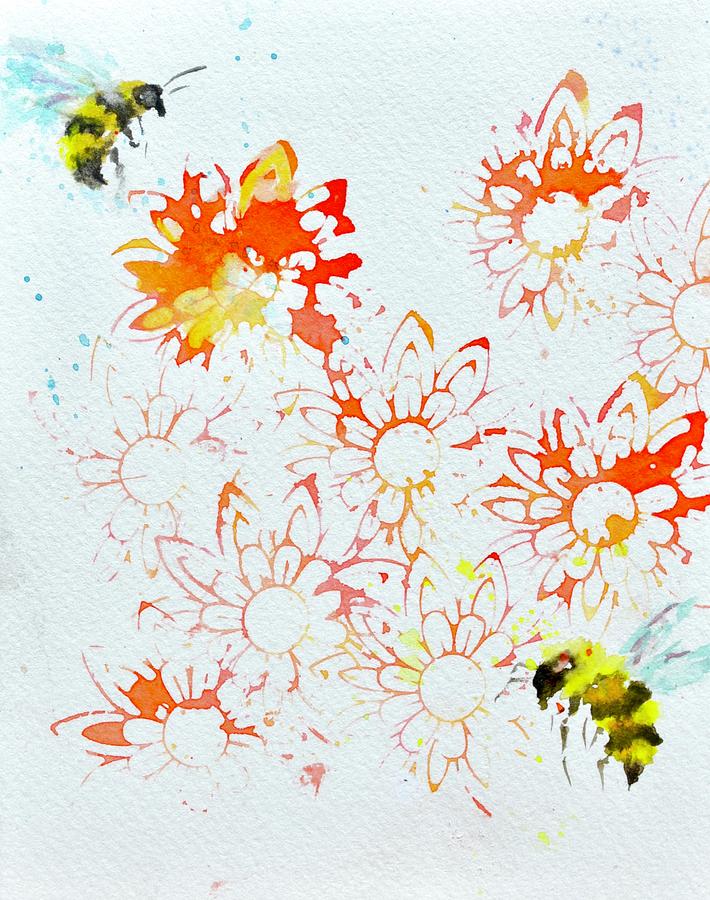 Please The Bees Painting by Beverley Harper Tinsley