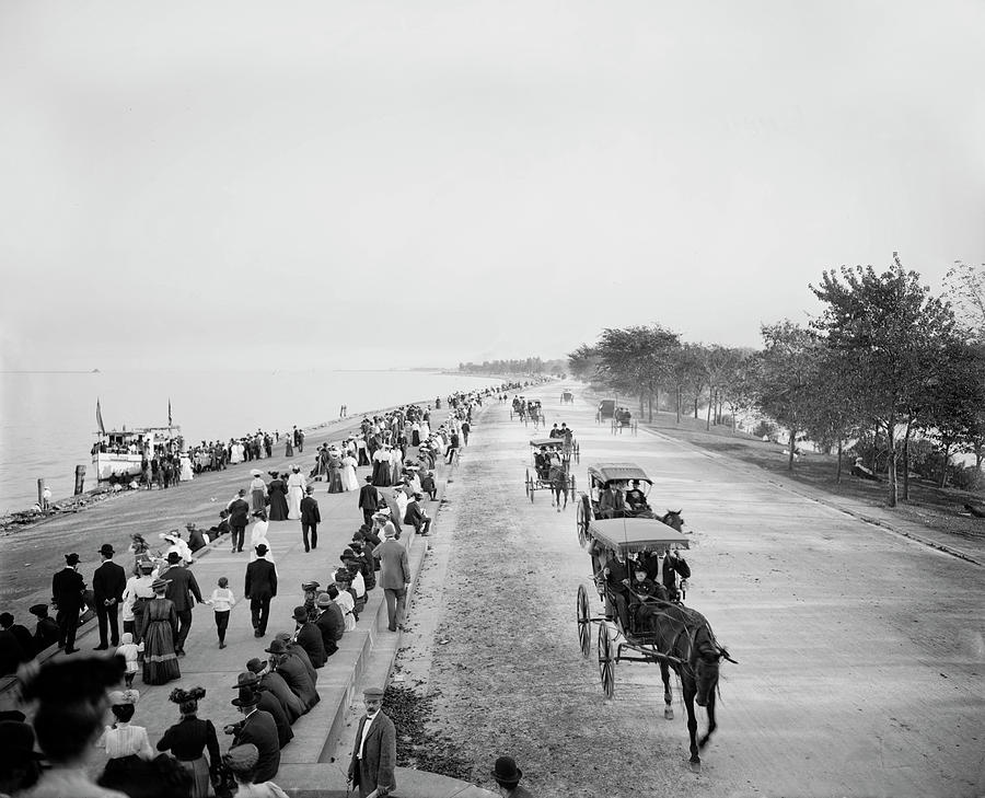 Pleasure driving, Lake Shore Drive in Lincoln Park 1905 Photograph by Doc Braham