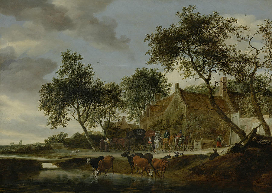Pleisterplaats Painting by Salomon van Ruysdael