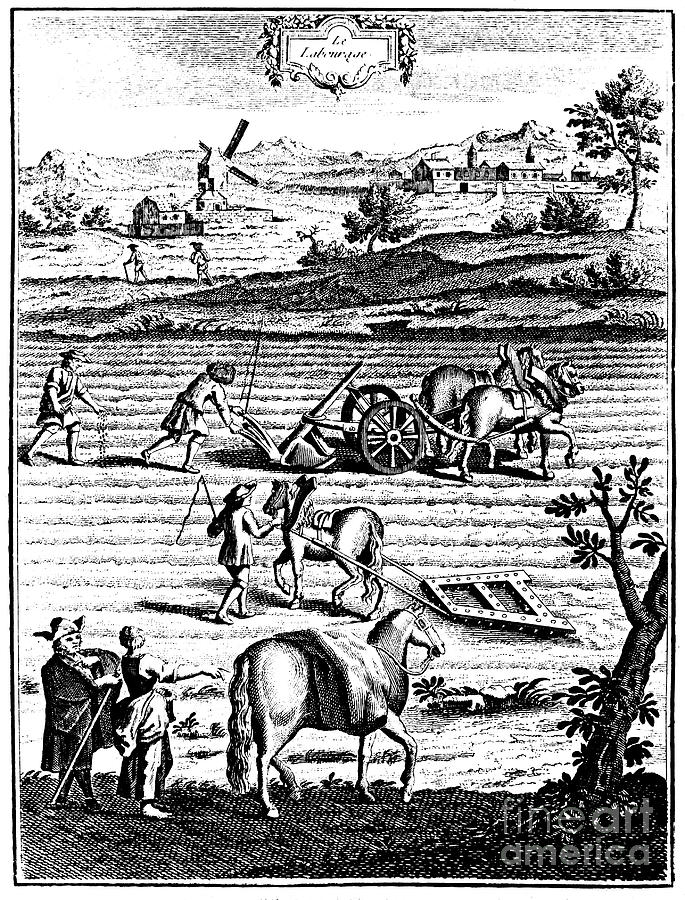Ploughing And Harrowing With Horses Drawing by Print Collector