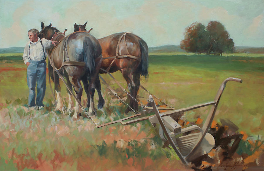 Plowing the Field Painting by Carolyne Hawley