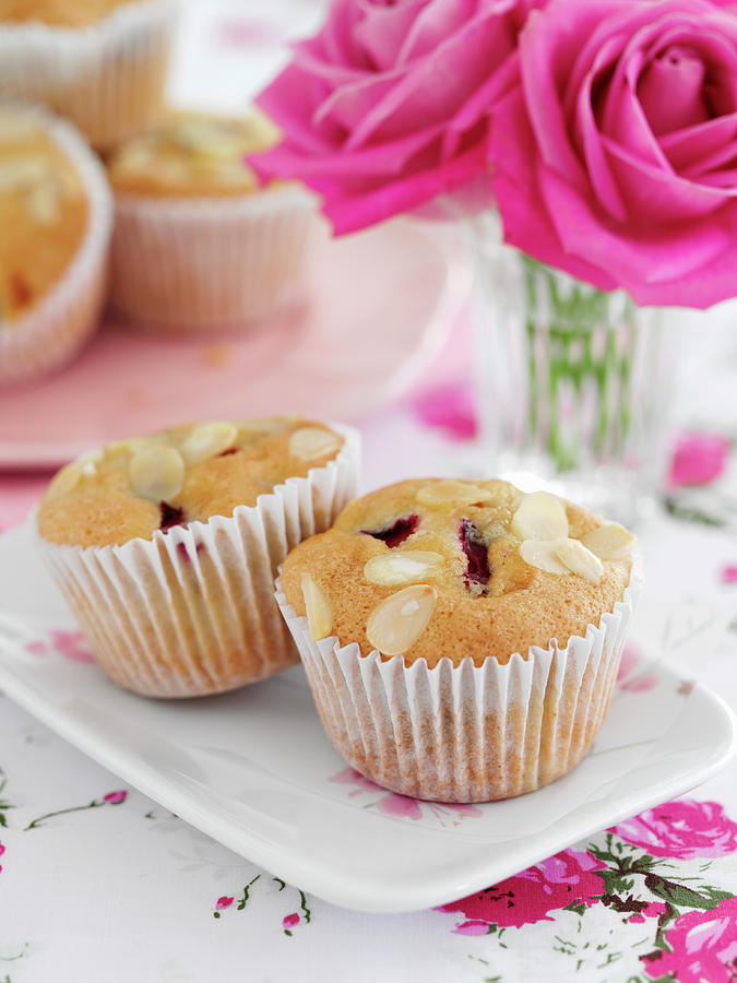 Plum And Almond Muffins Photograph by Gareth Morgans