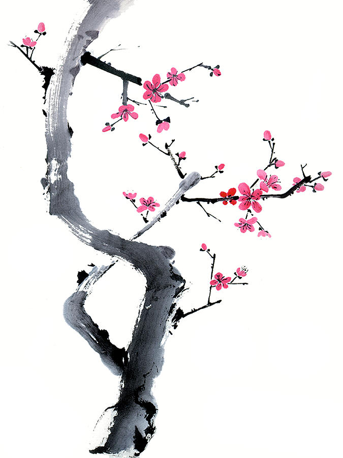 Plum Blossom Branch I Painting by Nan Rae