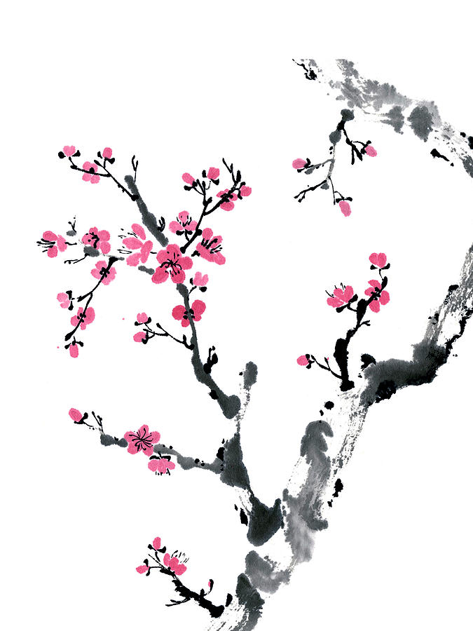 Plum Blossom Branch II Painting by Nan Rae | Fine Art America