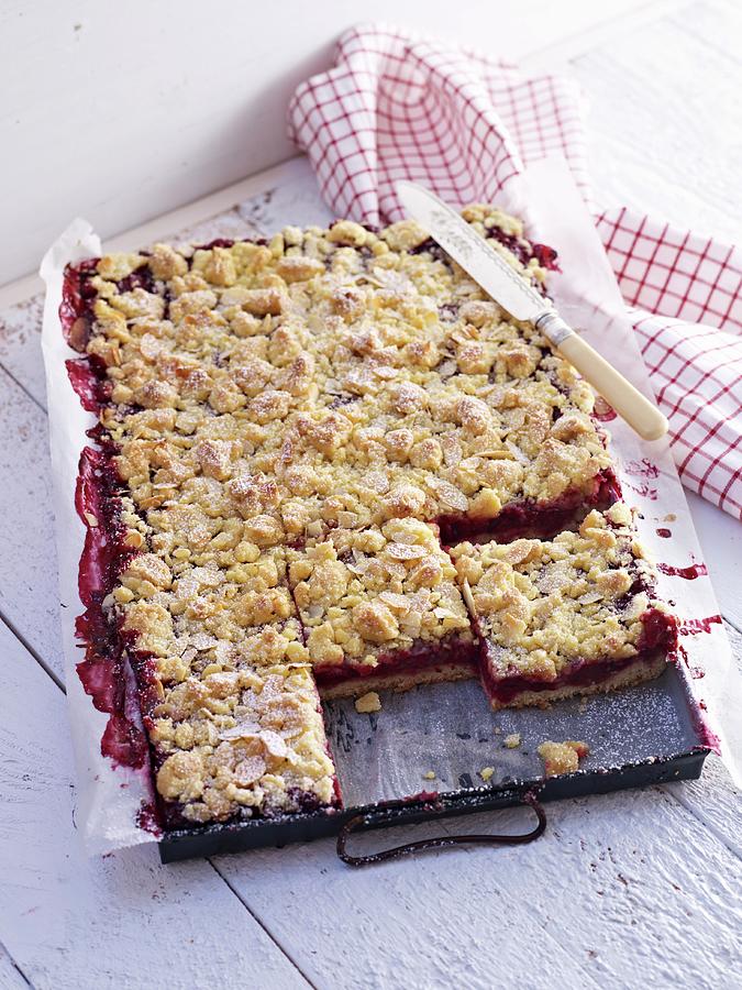 Plum Cake Streusel Tray Bake Photograph by Oliver Brachat