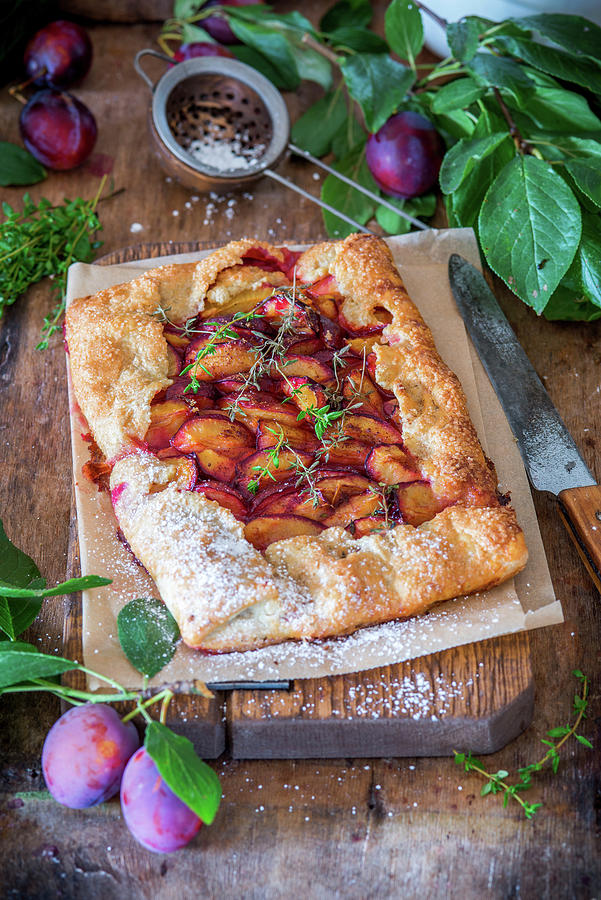 Plum Pie With Thyme Photograph by Irina Meliukh