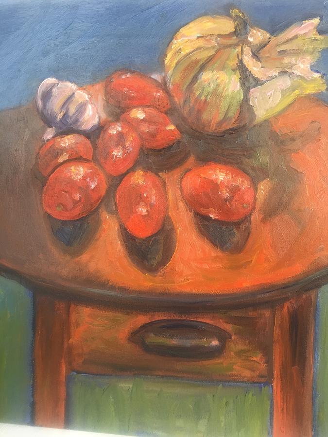 Plum tomatoes  Painting by Beth Riso